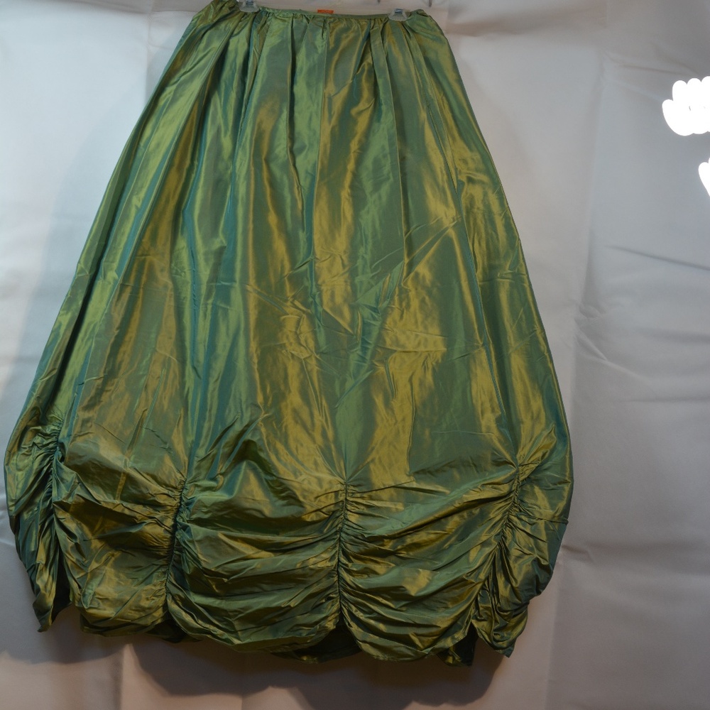 Jessica McClintock 100%Silk Full Rouched Skirt SZ 14